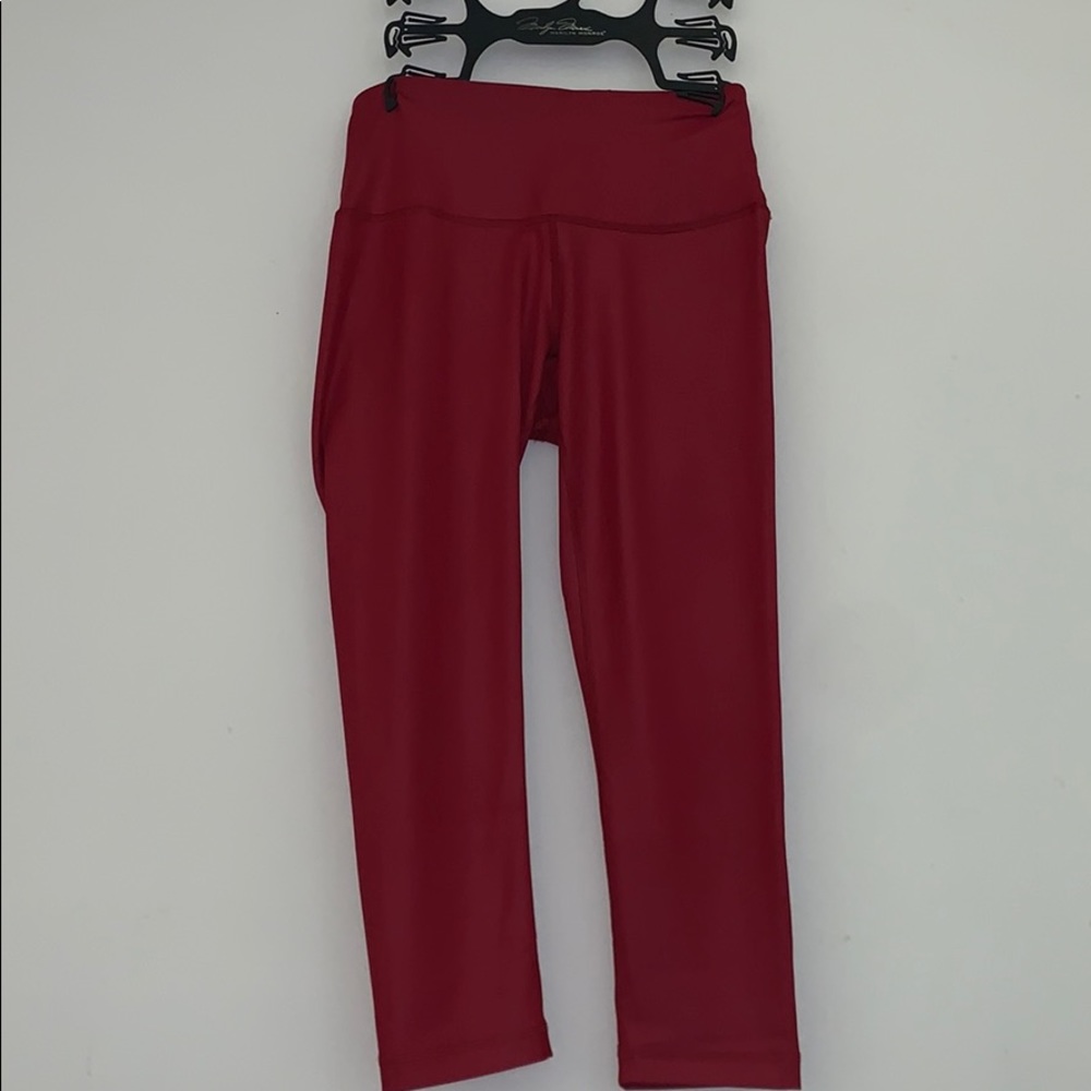 Red athletic leggings